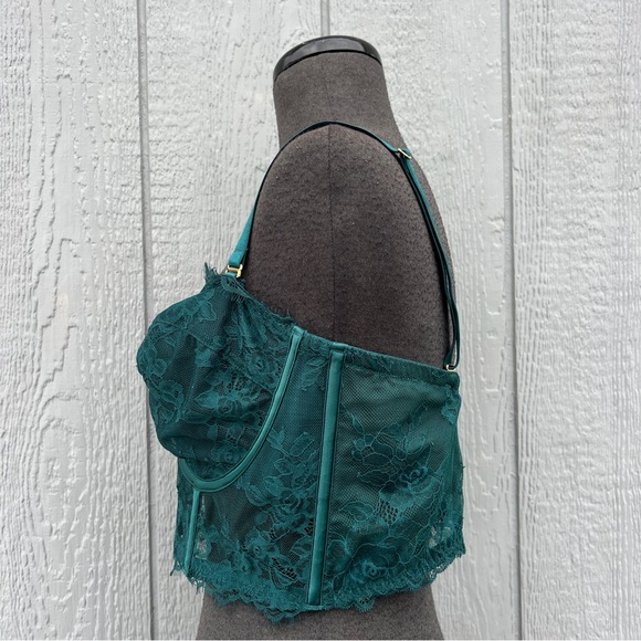 Victoria's Secret VS Archives Rose Lace Corset Bustier Top in Green, 38DD - Picture 9 of 16
